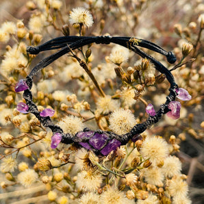 Handmade Natural Raw Purple Crystal Bracelets, Rope-Wrapped Amethyst Bracelets 🔮 - ownrare