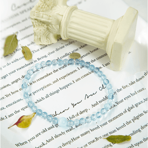 Natural Blue Aquamarine & Sea grain stone Wave Stone Bracelet,Serenity Healing bracelet🌊 - ownrare