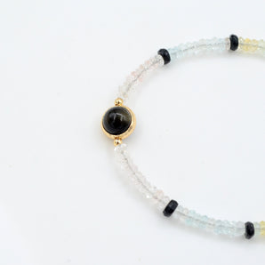 Girl Pastel Gemstones Bracelet,18K Gold Accessory,Fluorite Crystal Bracelet✨