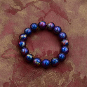 Deep Sky Blue Streamer Flicker Natural Lacquer Biological Lacquer Sandalwood Bracelet