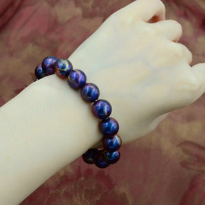 Deep Sky Blue Streamer Flicker Natural Lacquer Biological Lacquer Sandalwood Bracelet