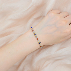 Garnet Lapis Lazuli Bracelet, Labradorite Bracelet💧