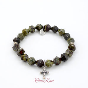 Dragon blood stone men and women silver bracelet