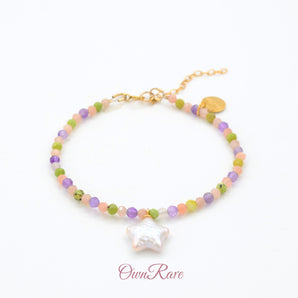 Casper Jade Gemstone Baroque Star Pearl Beauty Bracelet🌟🍭